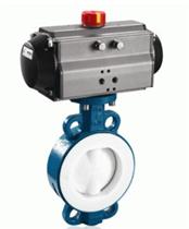 氣動對夾半襯氟蝶閥